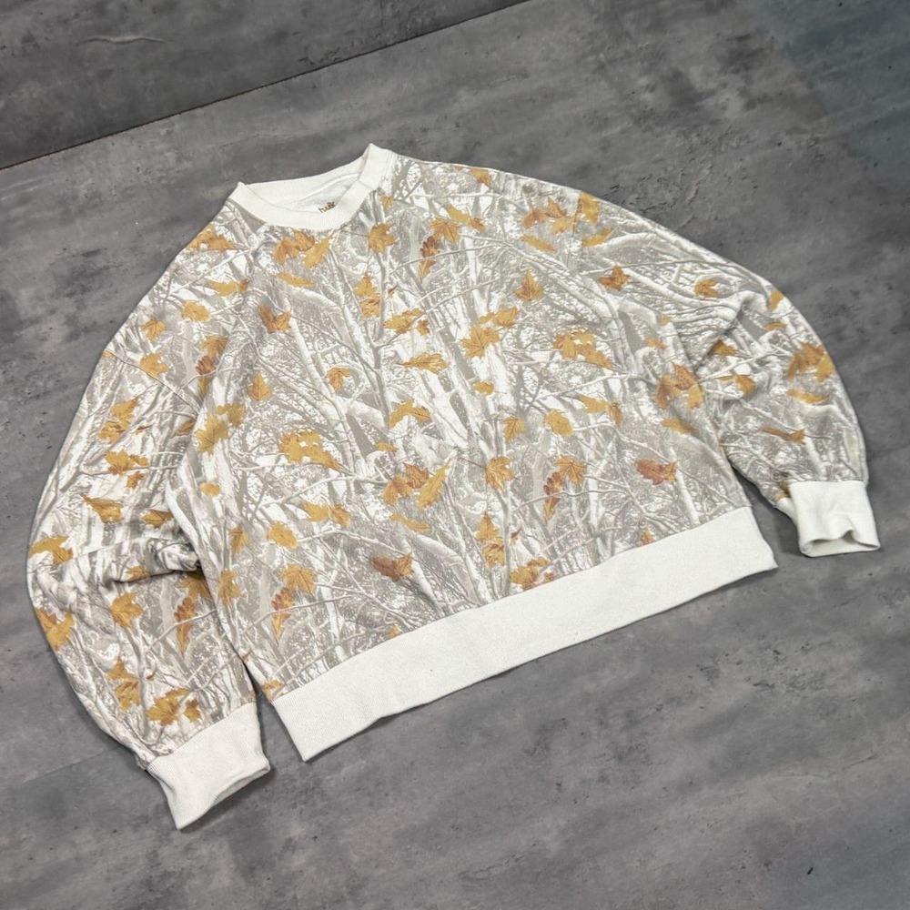 Vintage VTG Y2K 2000's 00's Twik Mossy Oak Real Tree Camo Boxy Crewneck Sweater‎